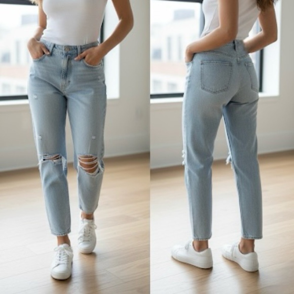 Zara Light Blue Boyfriend Jeans